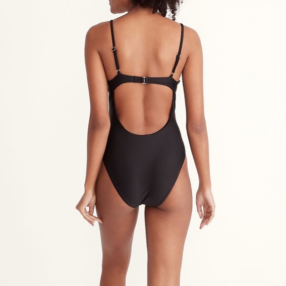 NEW Madewell One Pieces | Madewell Second Wave Seamed One Piece Swimsuit Black - Picture 2 of 7